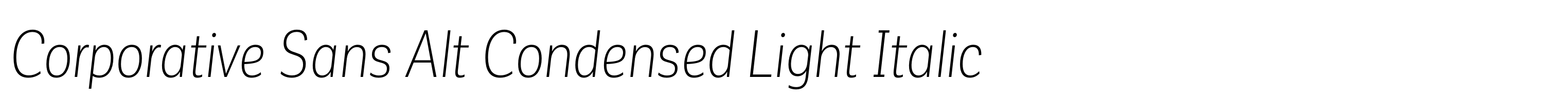 Corporative Sans Alt Condensed Light Italic